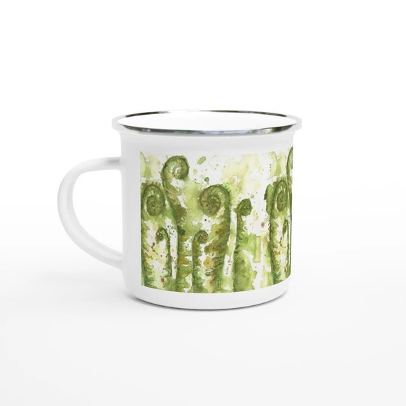 Watercolour Ferns - Enamel Mug - Picture 1 of 2